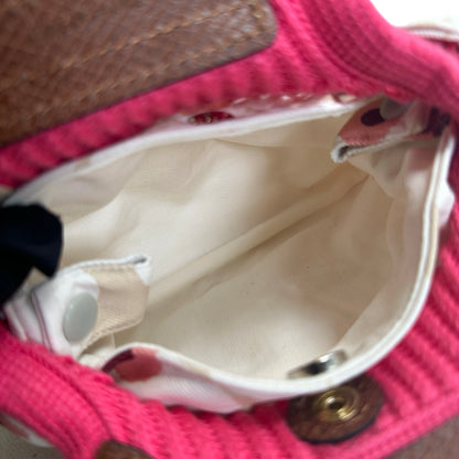 Used LONGCHAMP Netting Le Pliage Filet Cross body bag Pink Brown
