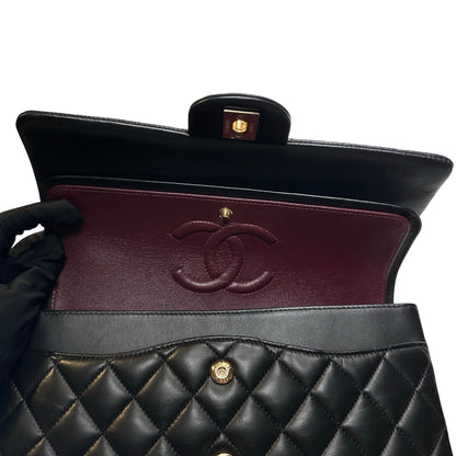 Used CHANEL Lambskin CF 25 Clambskin Chain Shoulder Bag Black