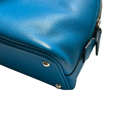 Used HERMES Leather Bolide Mini Handbag Blue
