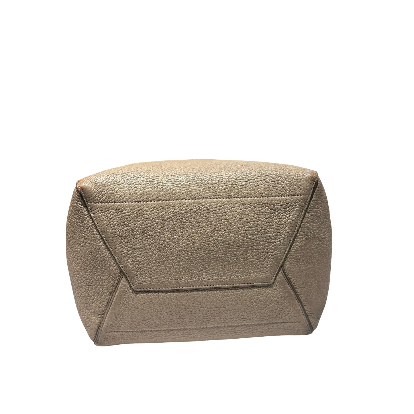 Used CÉLINE Seau Sangle Medium Shoulder Bag Beige GHW