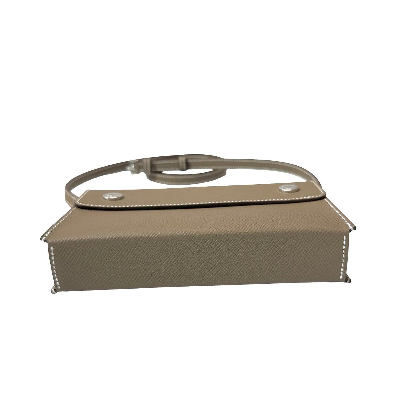 New HERMÈS Epsom Snap to Go Shoulder Bag Etoupe (18) GHW