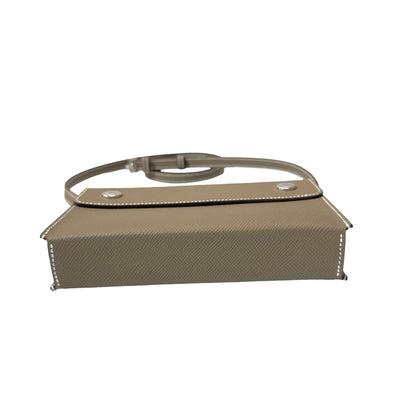 New HERMÈS Epsom Snap to Go Shoulder Bag Etoupe (18) GHW