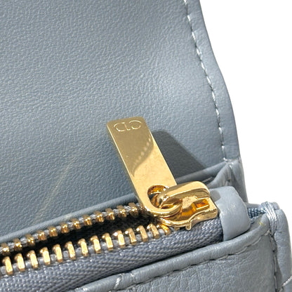 DIOR Cannage Calfskin Dior Caro Glycine Wallet Blue Ghw