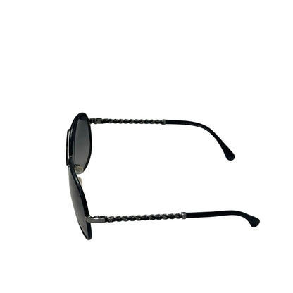Used CHANEL Sunglasses SUNGLASSES Black