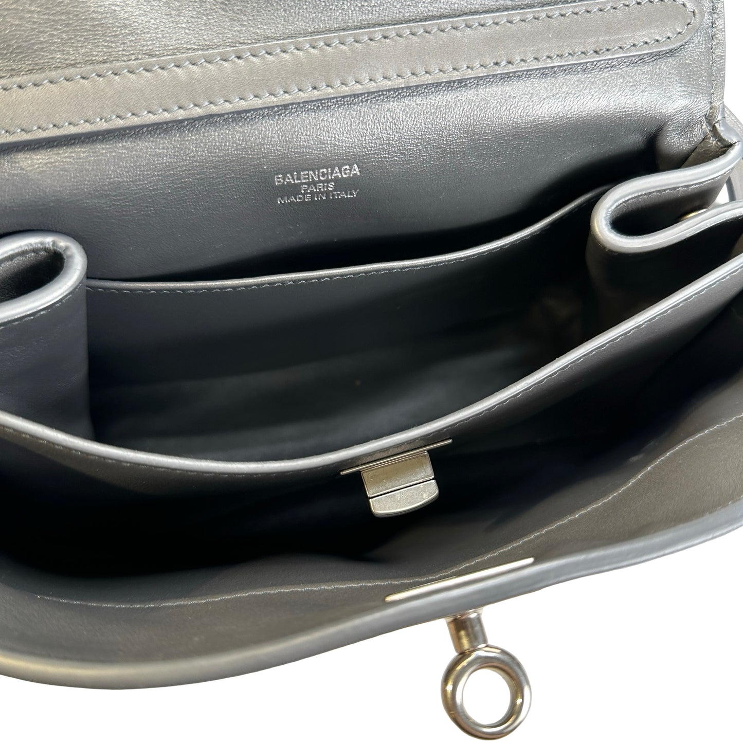 Used BALENCIAGA Leather Shoulder Bag Shoulder Bag Grey