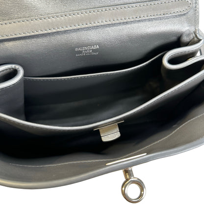 Used BALENCIAGA Leather Shoulder Bag Shoulder Bag Grey