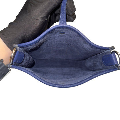 Used HERMES Clemence Mini Evelyne Crossbody Bag Blue