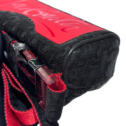 Used CHRISTIAN LOUBOUTIN Logo Textured ParisNYC Belt bag Black Red Silver