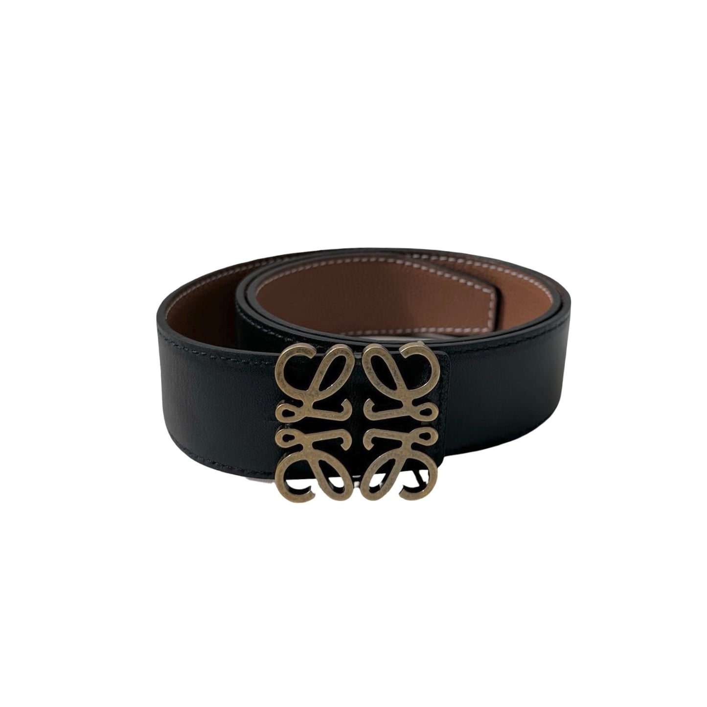 Used LOEWE Belt Black Brown GHW