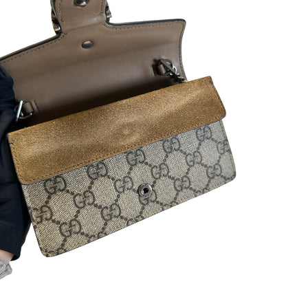 Used GUCCI GG Supreme Dionysus Chain Shoulder Bag Beige Ebony Taupe