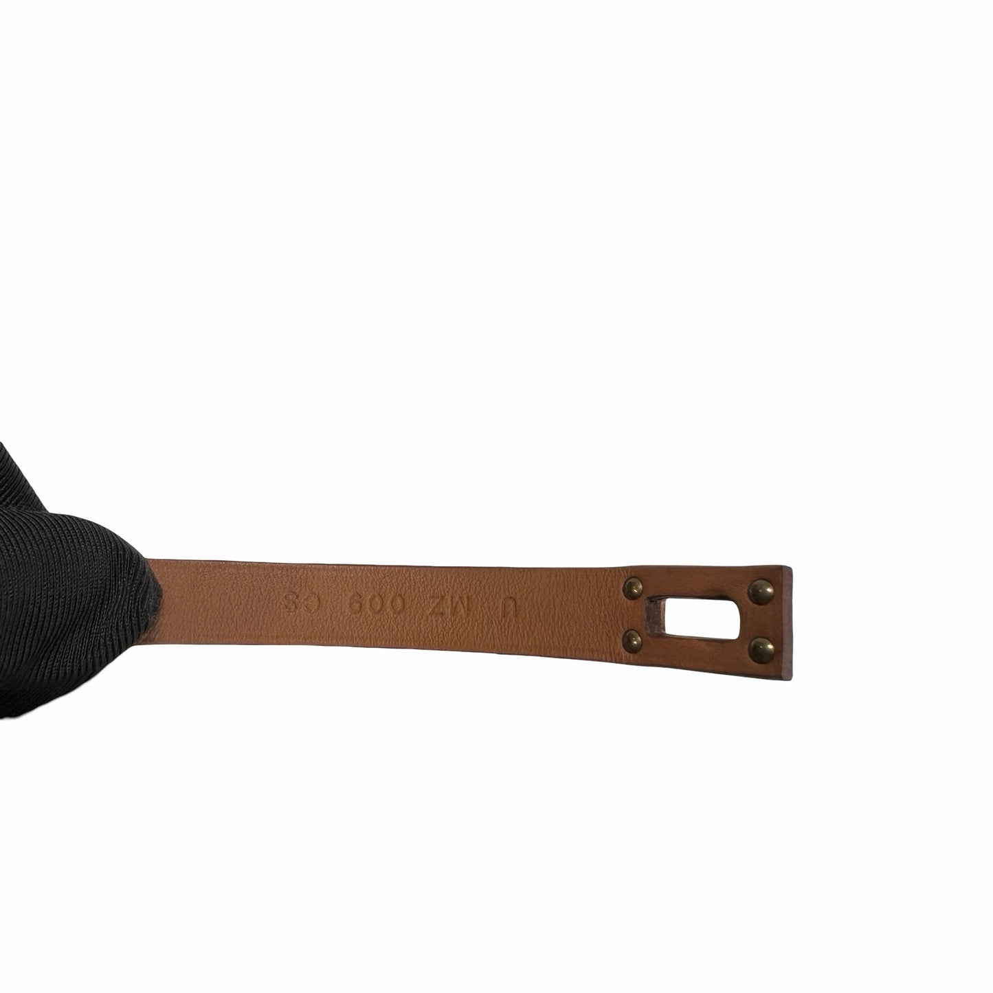 Used HERMES leather Bracelet Mini Kelly Double Tou BRACELET NATA GHW