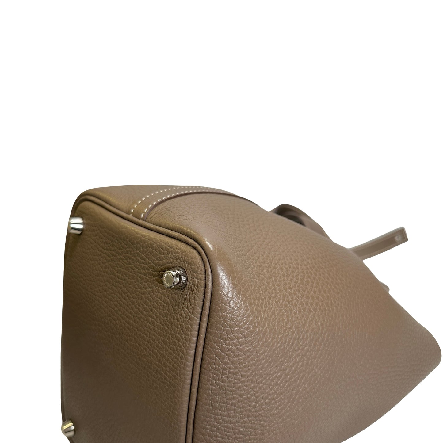 Used HERMES Clemence Picotin Lock Handbag Etain