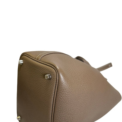 Used HERMES Clemence Picotin Lock Handbag Etain