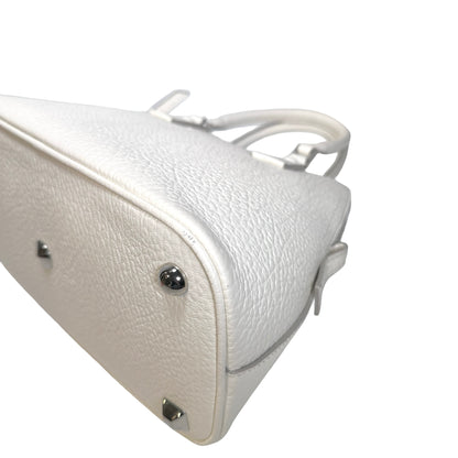 Used MAISON MARGIELA Textured Leather 5AC Classique Mini Bag Handbag White PHW