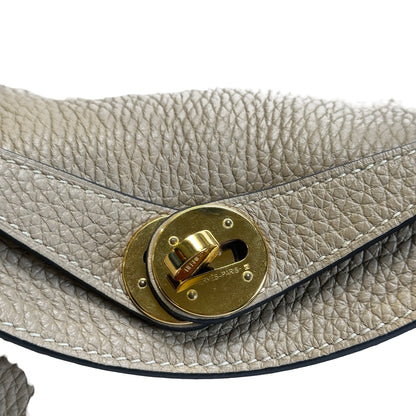 Used HERMES Leather Lindy 26 Handbag Beige Gold