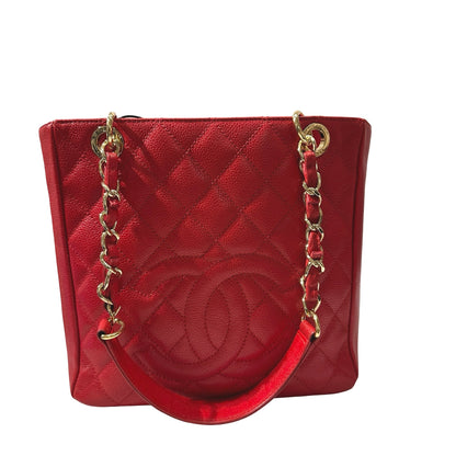 Used CHANEL GHW Used Chanel PST Shoulder Red Bag