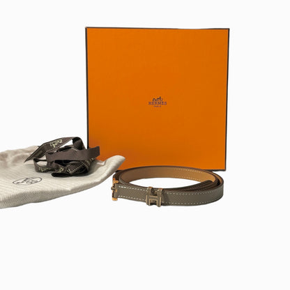 Used HERMÈS Pop H Belt Etoupe (18) GHW