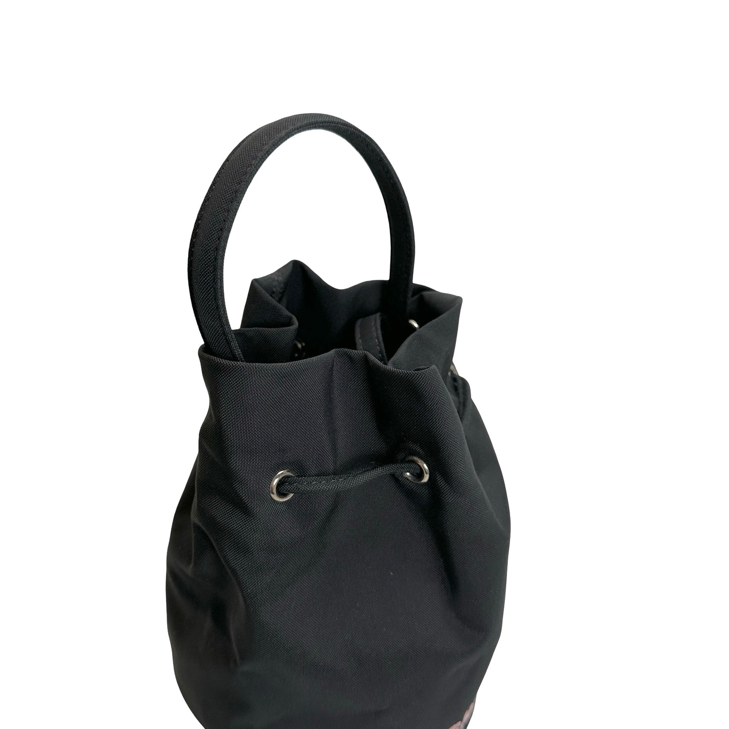 Used BALENCIAGA Logo Wheel Drawstring Bag Black Pink