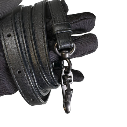 Used YVES SAINT LAURENT Lambskin Loulou Shoulder Bag Black GHW