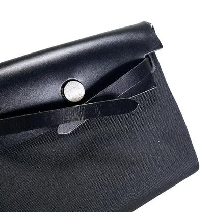 Brand New HERMES Toile Leather Herbag Zip 31 Crossbody Bag Black