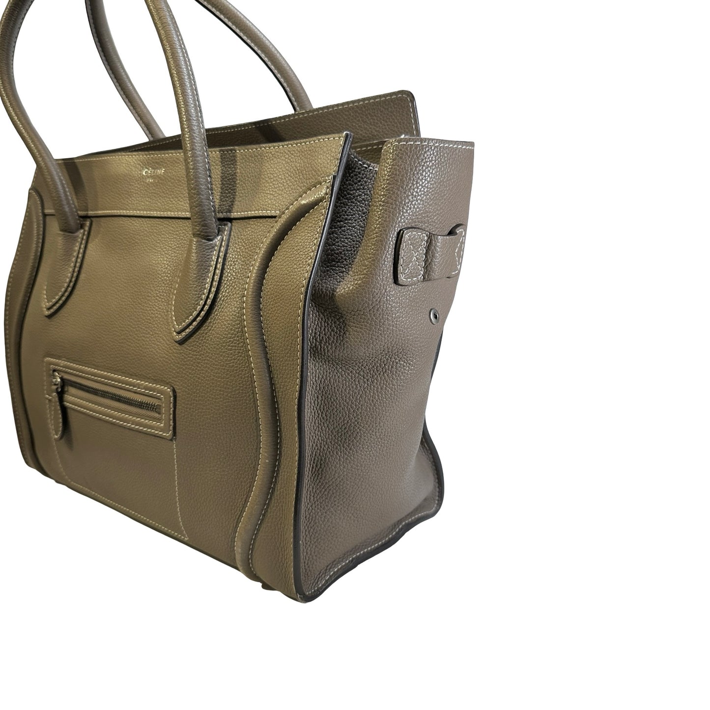 Used CELINE Leather Phantom Handbag Taupe