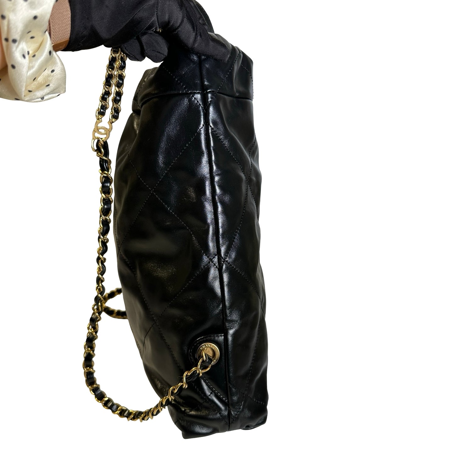 Used CHANEL Quilted Calfskin Chanel 22 Backpack Backpack Black Gold hardware