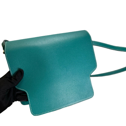 Used HERMES Epsom Roulis Shoulder Bag Green