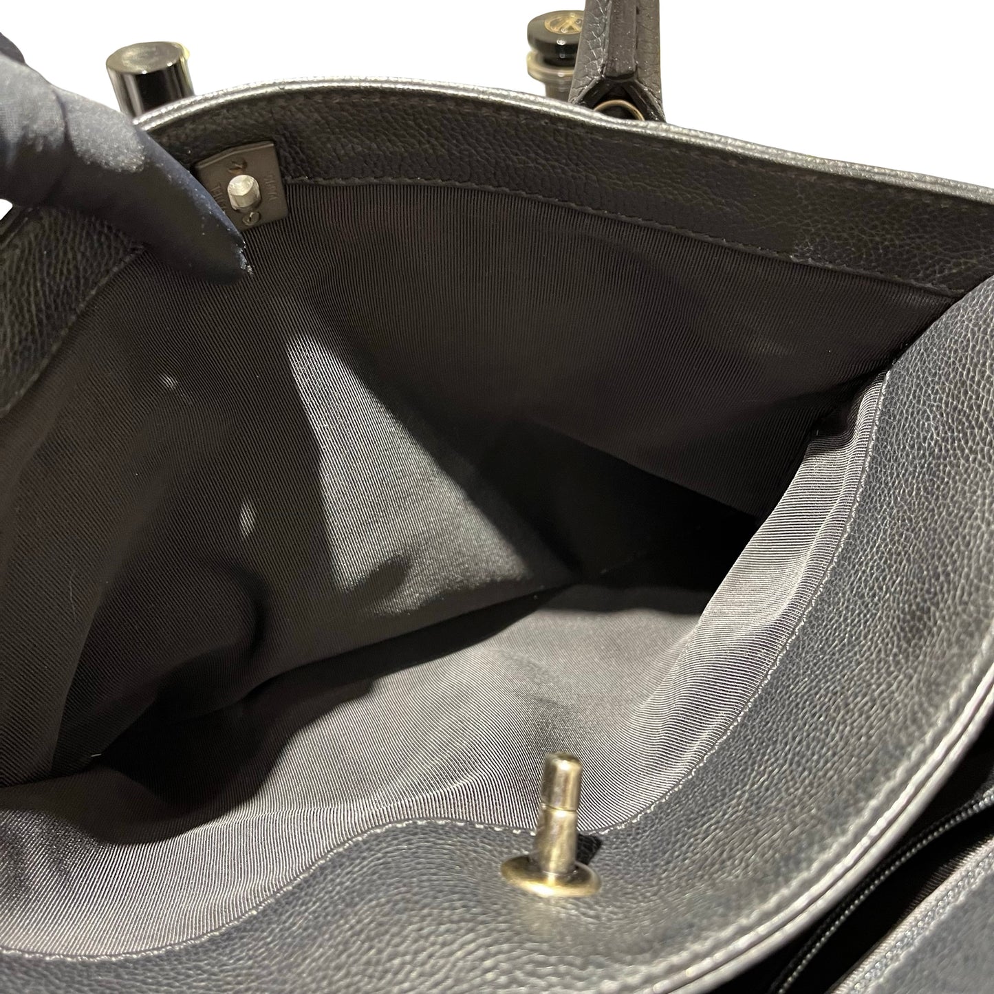 Used CHANEL Calfskin Leather Executive Tote Bag Black PHW