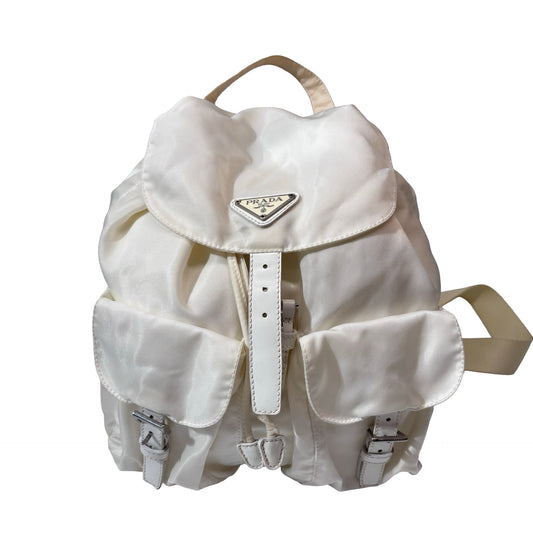 Used PRADA Nylon Backpack PHW White