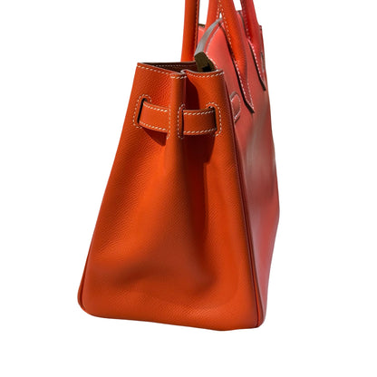Used HERMES Epsom Birkin Handbag Orange