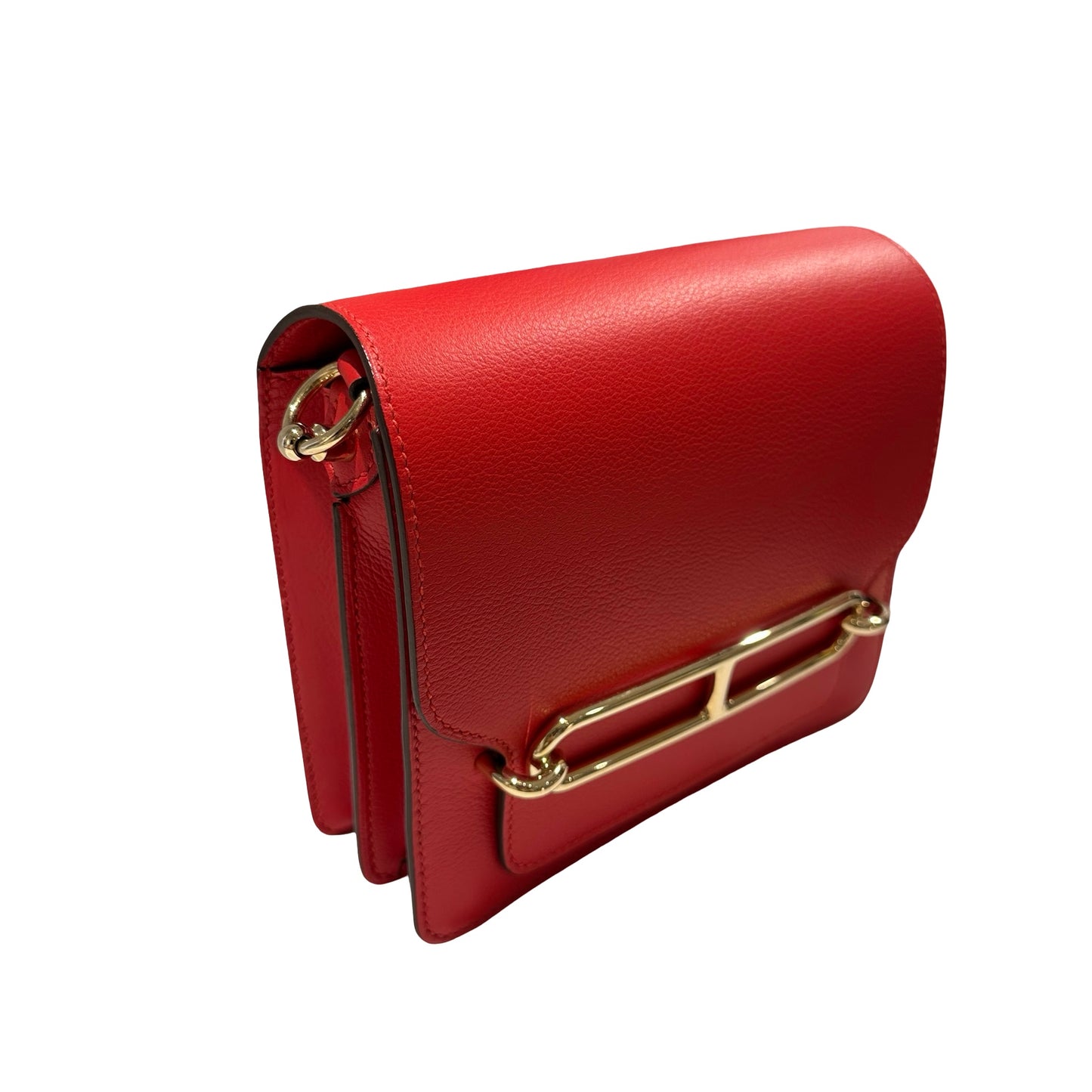 Used HERMES Evercolor Mini Roulis Shoulder Bag S3 Rouge Coeur GHW