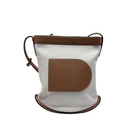 Used DELVAUX Canvas Pin Shoulder Bag Brown