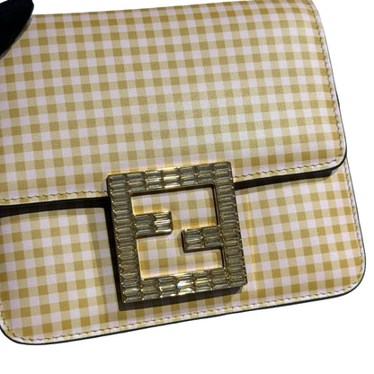 Used FENDI Canvas Cross Body Bag Orange White