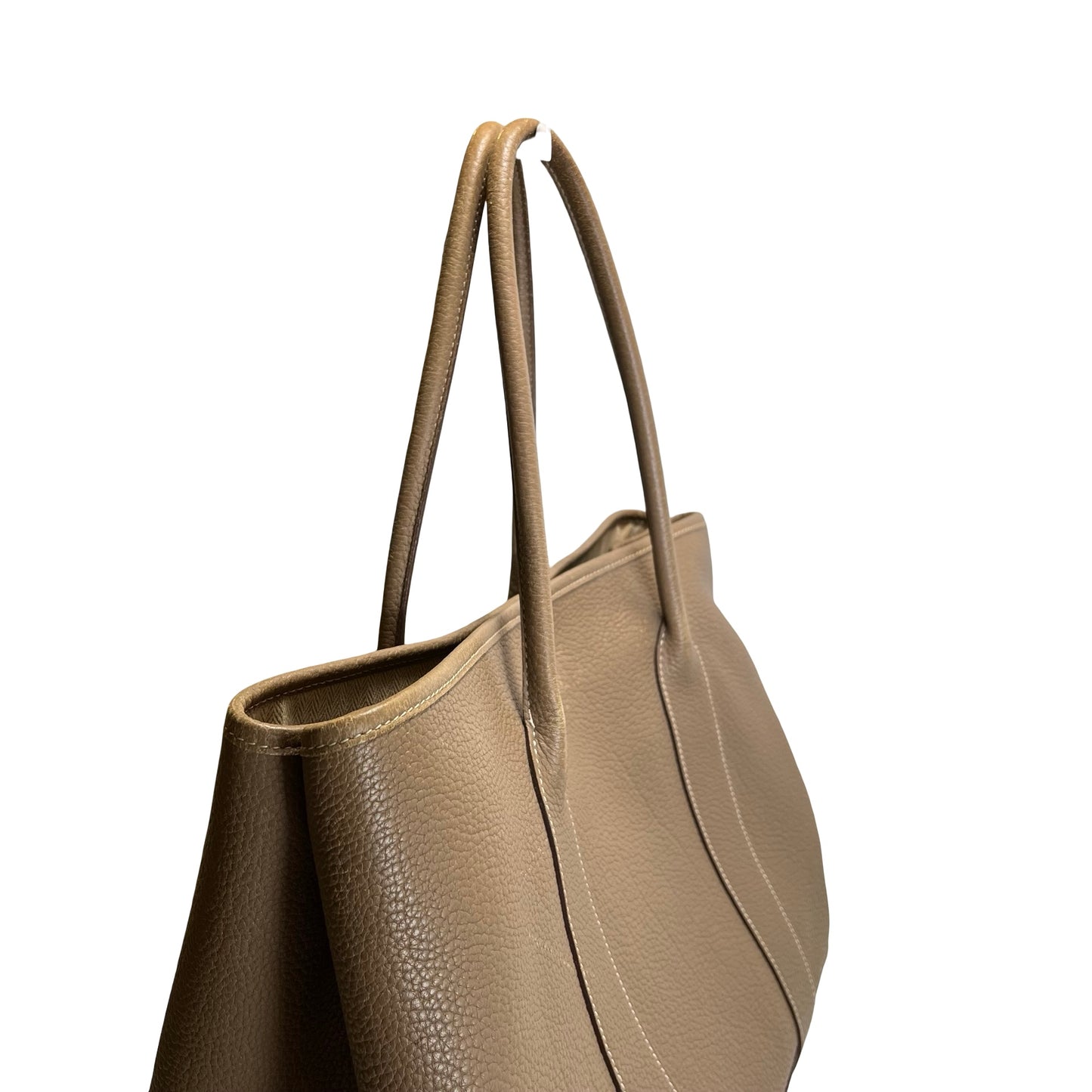 Used HERMES Negonda Leather Garden Party Tote Bag Etoupe