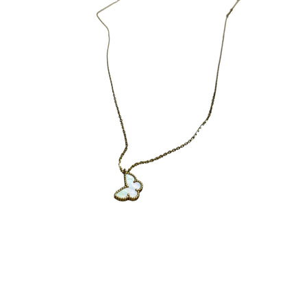 Used Van Cleef & Arpels 18K Gold Sweet Alhambra Butterfly Pendant Jewelry Beige