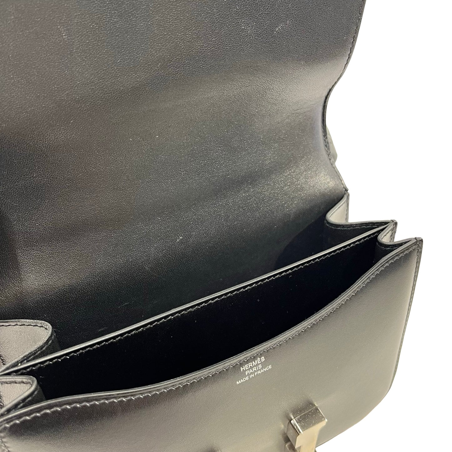 Used HERMES Solid color Constance Shoulder Bag Black
