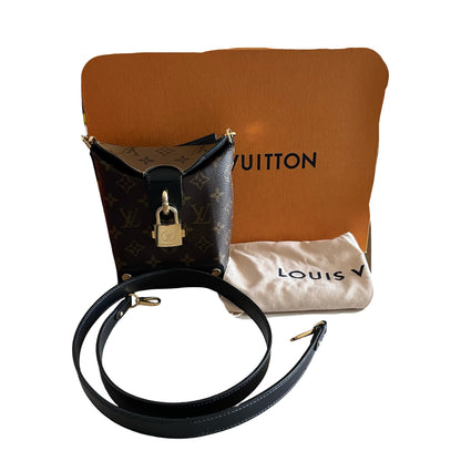 Used LOUIS VUITTON Monogram Nano Lockit Cross body bag Brown Black