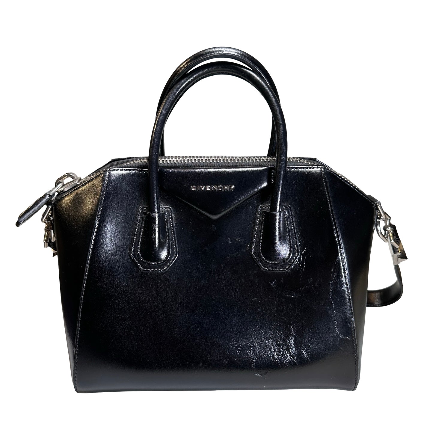 Used GIVENCHY Smooth Leather Antigona Handbag Black