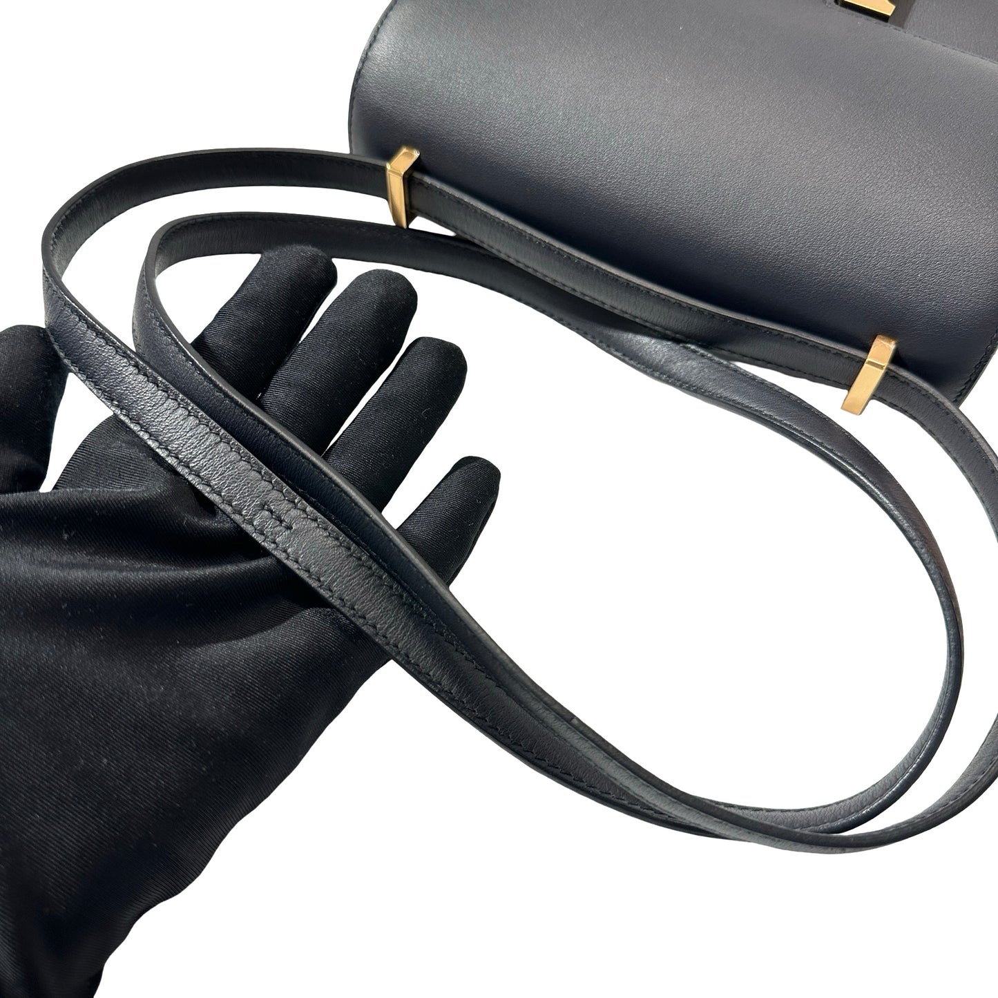 Used HERMÈS Mini Constance Shoulder Bag Bleu indigo GHW