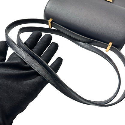 Used HERMÈS Mini Constance Shoulder Bag Bleu indigo GHW