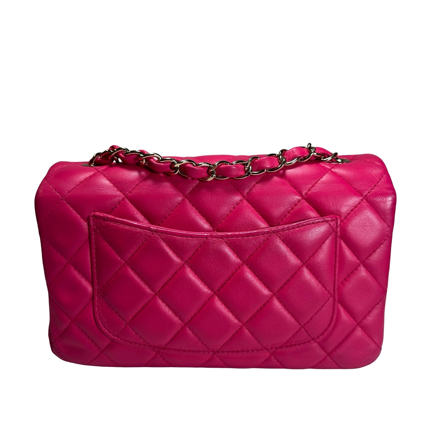 Used CHANEL Mini Classic Flap Two Way Shoulder Bag Pink GHW