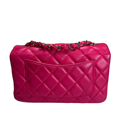 Used CHANEL Mini Classic Flap Two Way Shoulder Bag Pink GHW