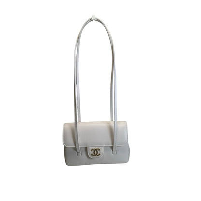 Brand New CHANEL Caviar Mini Preppy Coco Shoulder Bag White Gold