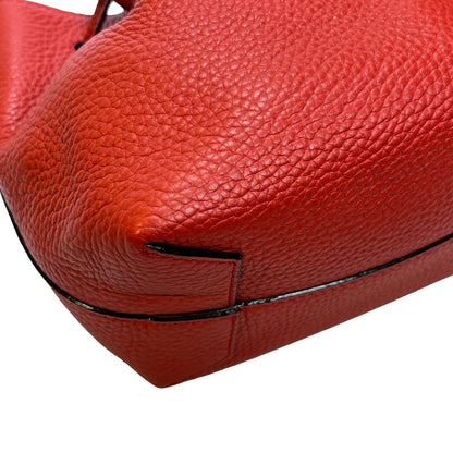 Used BALLY Leather Drawstring Bucket Bag Bucket Bag Red GHW