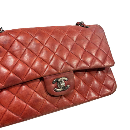 Used CHANEL Quilted Classic Flap Chain Shoulder Bag Red