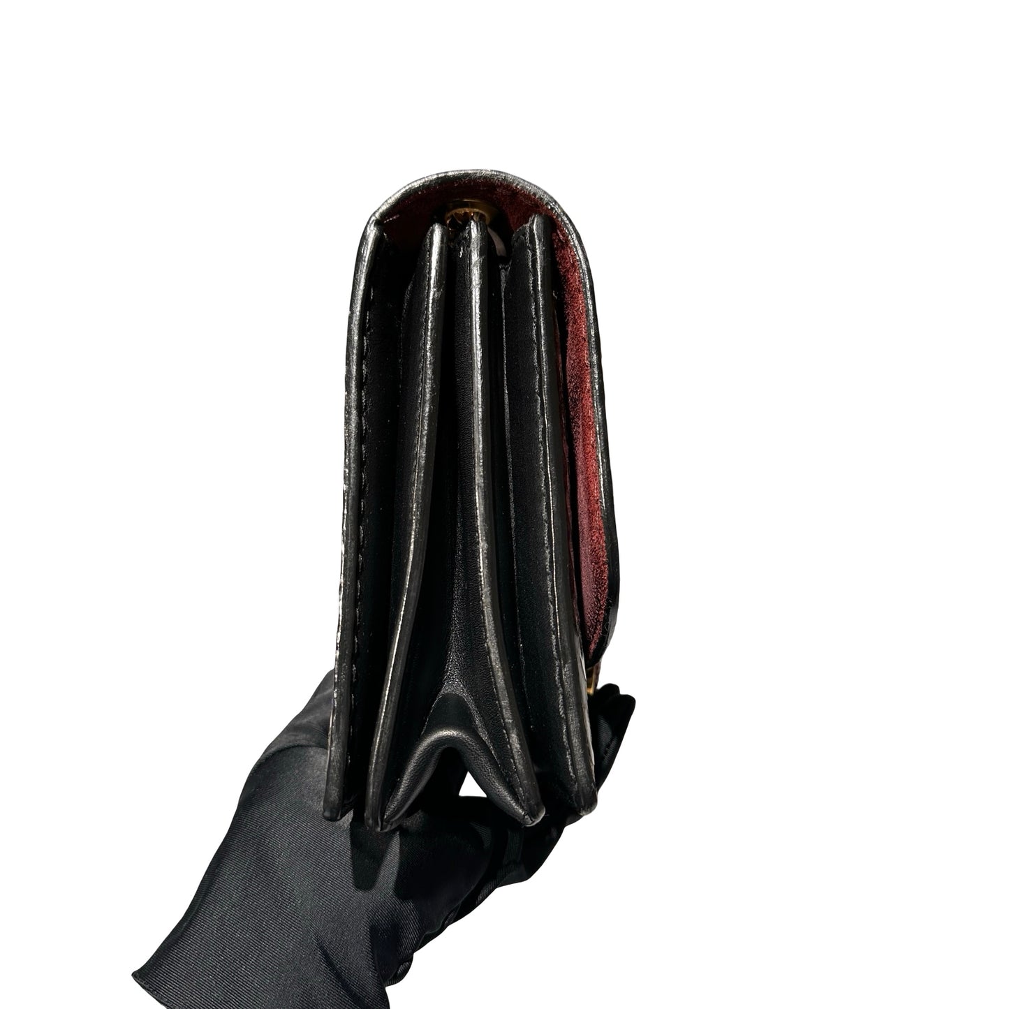 Used MARC JACOBS Snake Skin Chain Shoulder Shoulder Bag Brown