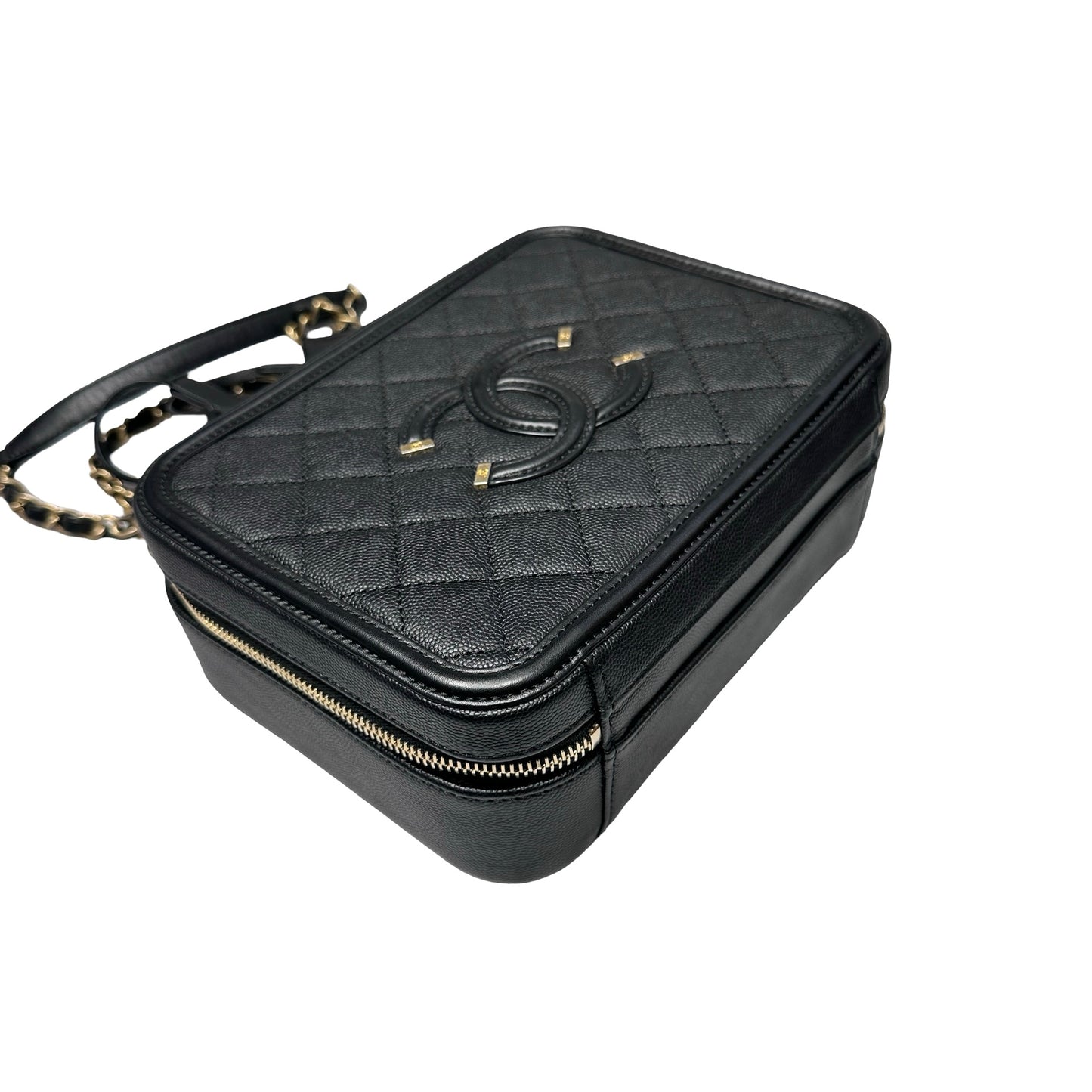 Used Chanel Vanity Case Chain Shoulder Bag Black GHW