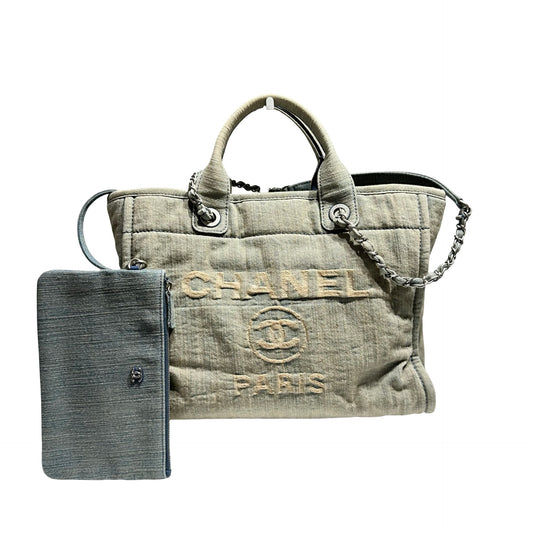 CHANEL NEW DEAUVILLE TOTE SMALL DENIM PHW [3000158]