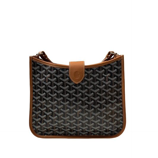New Goyard Musette Shoulder Bag Black Brown PHW