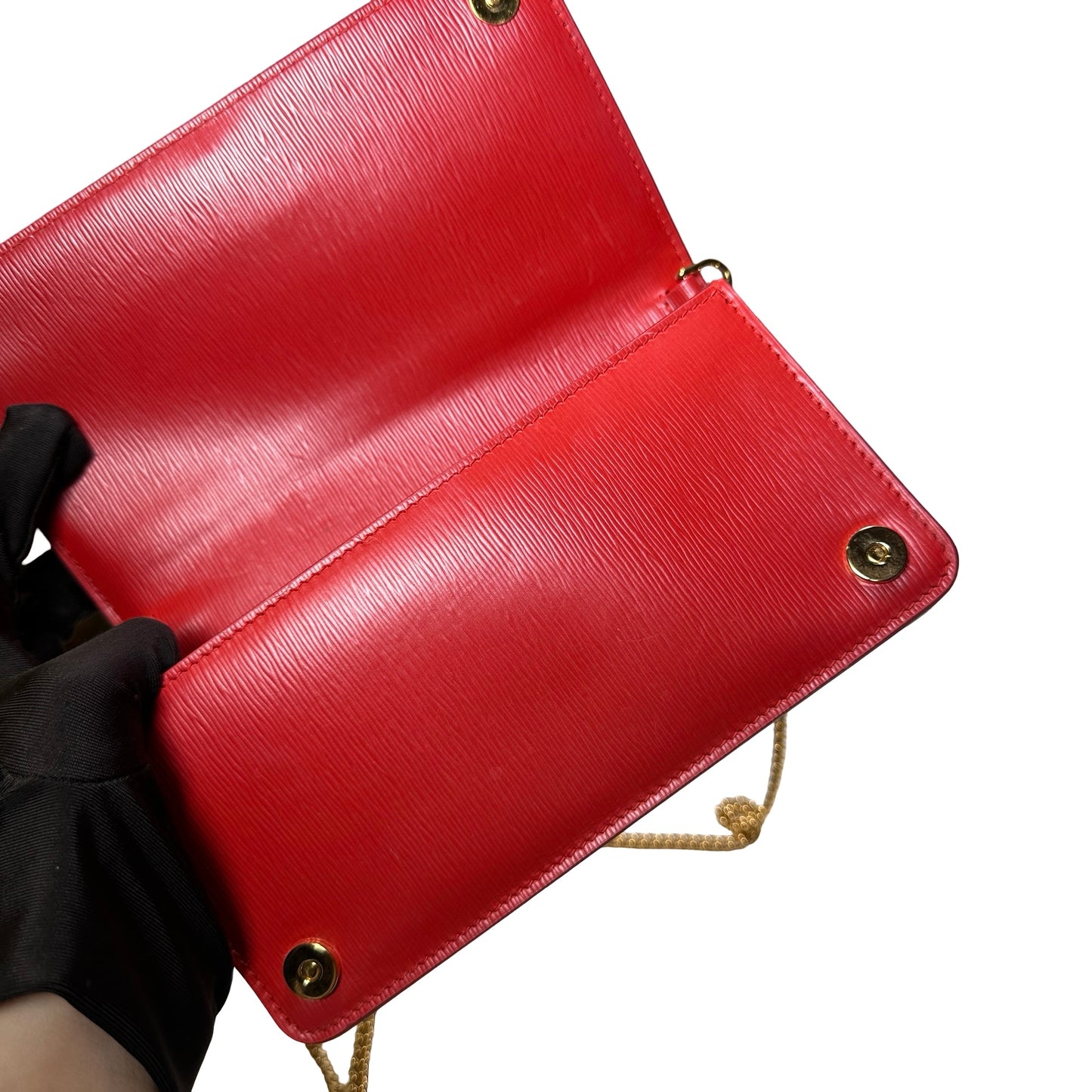Used PRADA Vitello Move Staffing Woc Wallet on chain Red